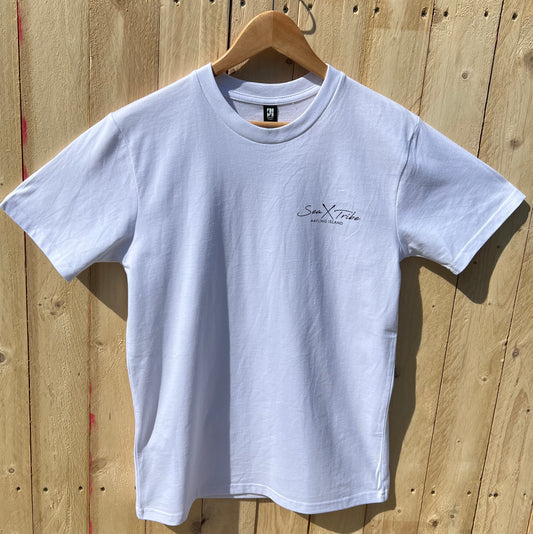 White T-Shirt , Short Sleeves, Surfrider Design.