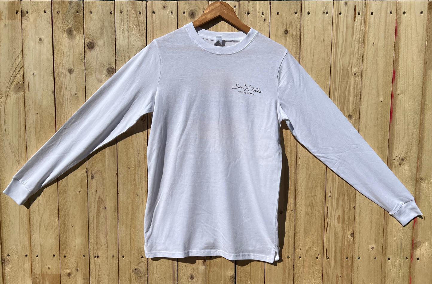 Long Sleeve White T-Shirt Sun Sand Surf