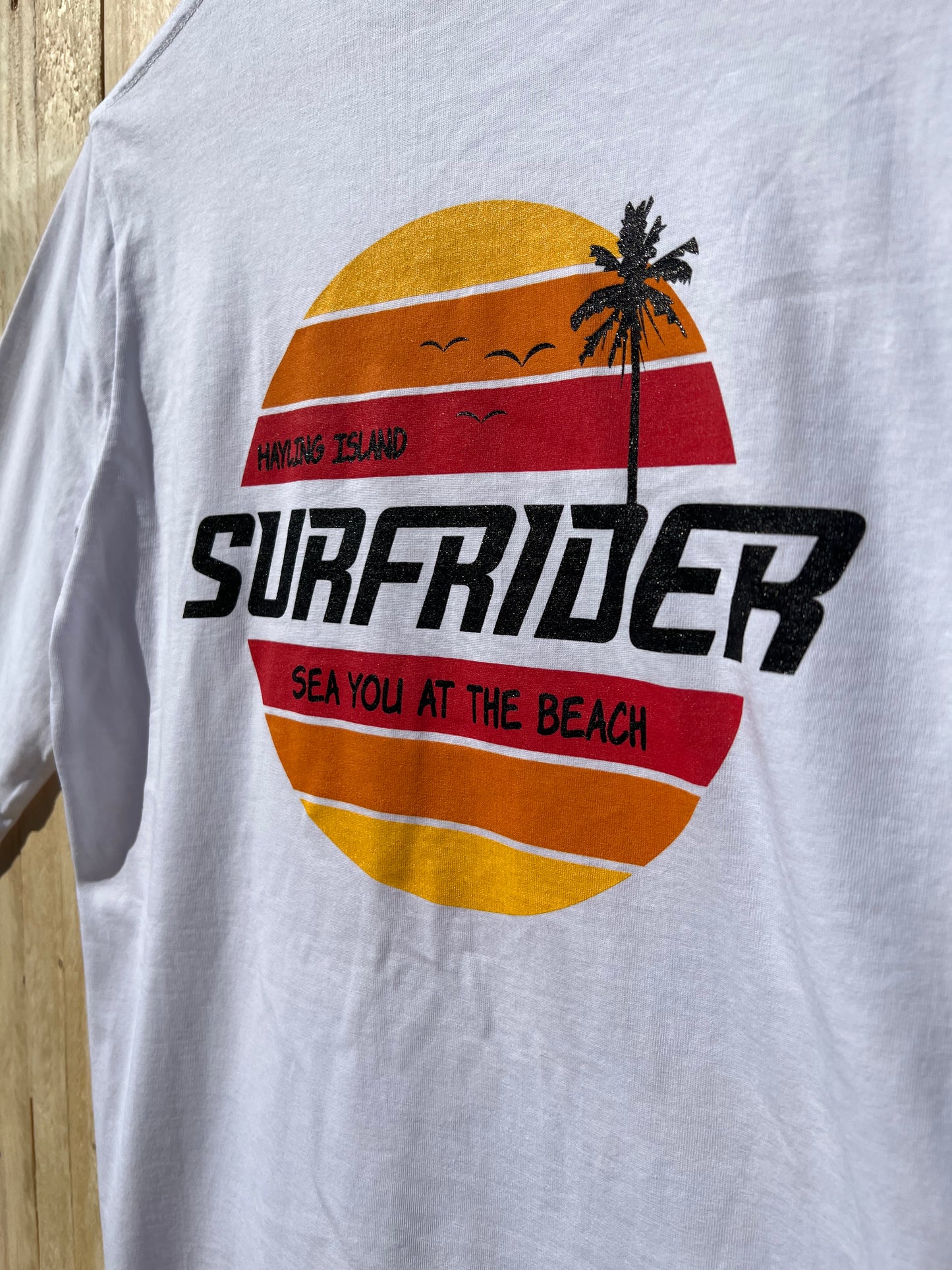 White T-Shirt , Short Sleeves, Surfrider Design.