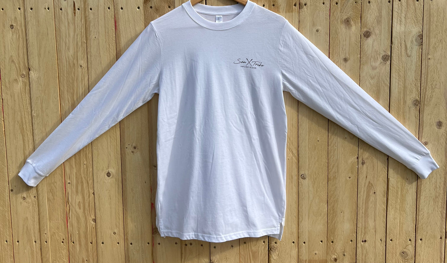 Long Sleeve White T-Shirt Sun Sand Surf