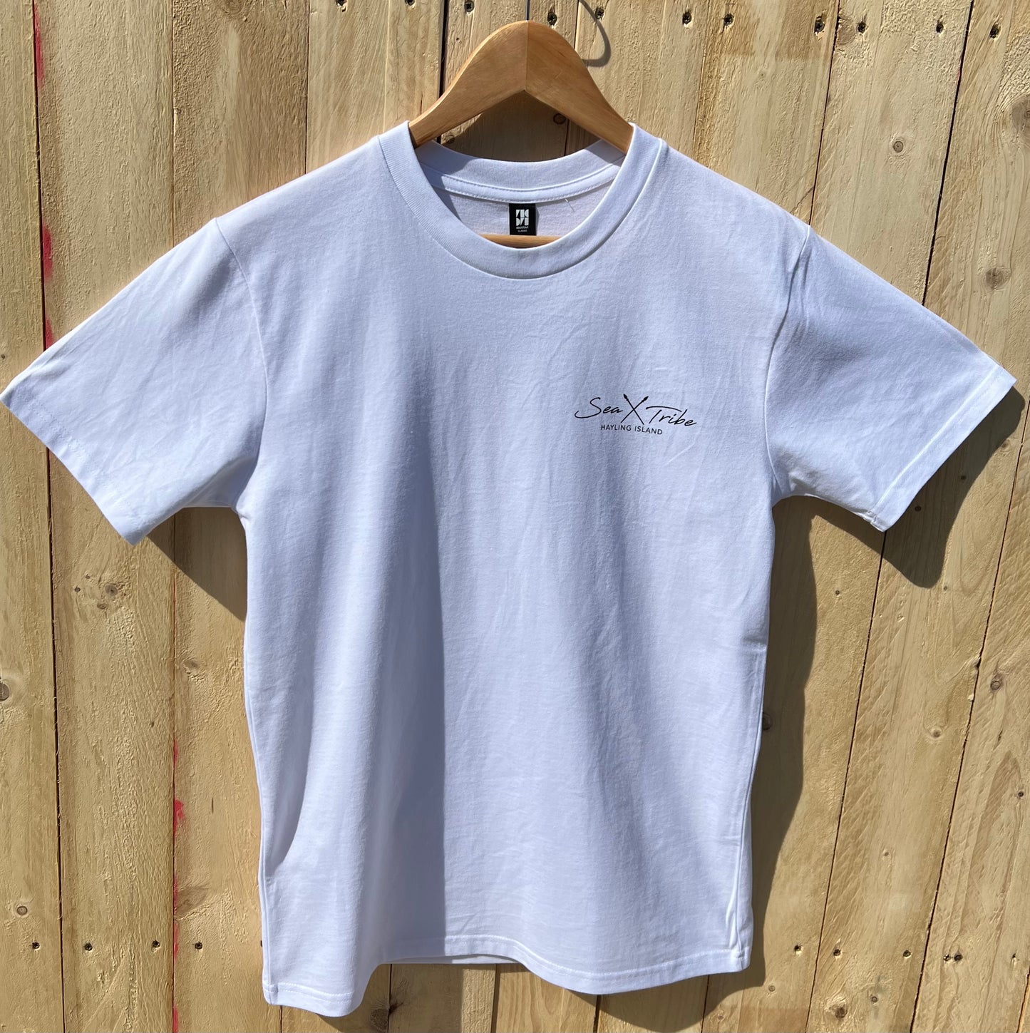 White T-Shirt Short Sleeve Sun Sand Surf